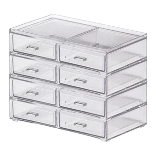 Kit Com 4 Caixas Organizadoras Com 2 Gavetas Cada - 1090