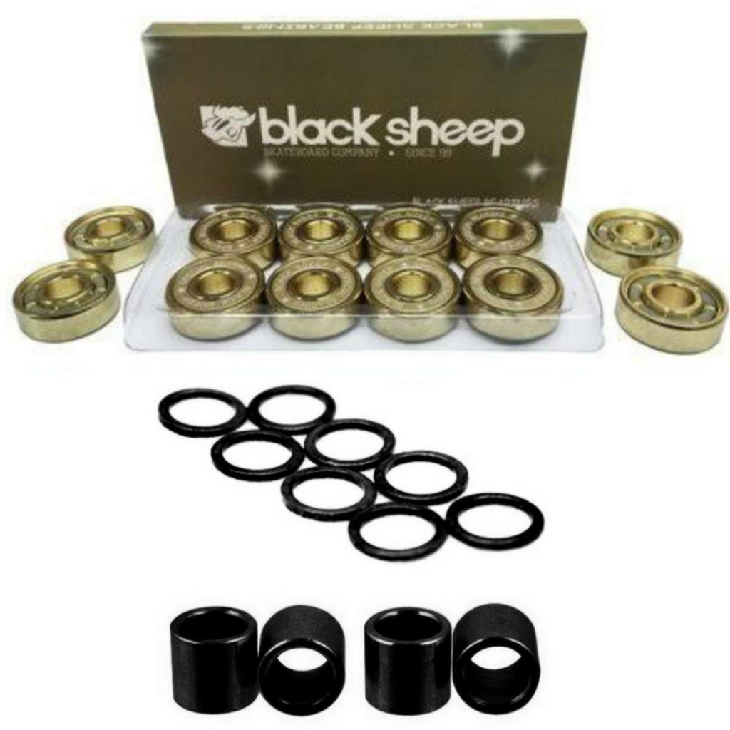 Rolamento Skate Black Sheep Gold Precisão + Espaçadores e arruelas ...