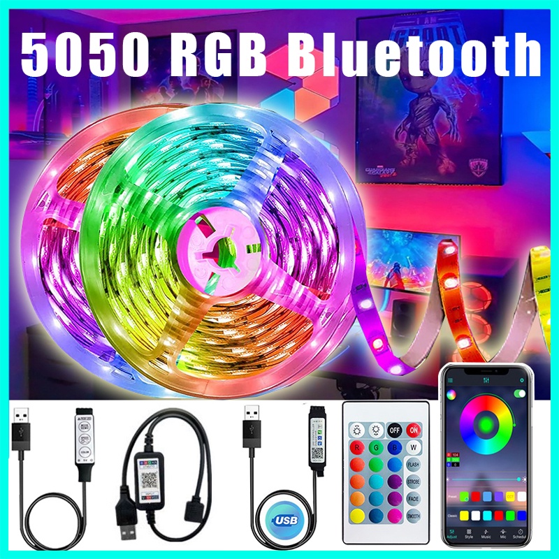 Fita LED RGB USB Infravermelho Controle Remoto Lâmpada SMD 5050 5M 16 milhões de cores Tv Home Cozinha Sala De Estar Decoração Do Quarto