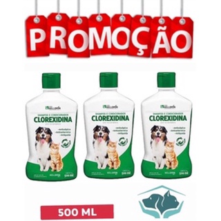 Kit C/3 unidades Shampoo e condicionador c/ clorexidina Kelldrin 500ml (5 em 1)