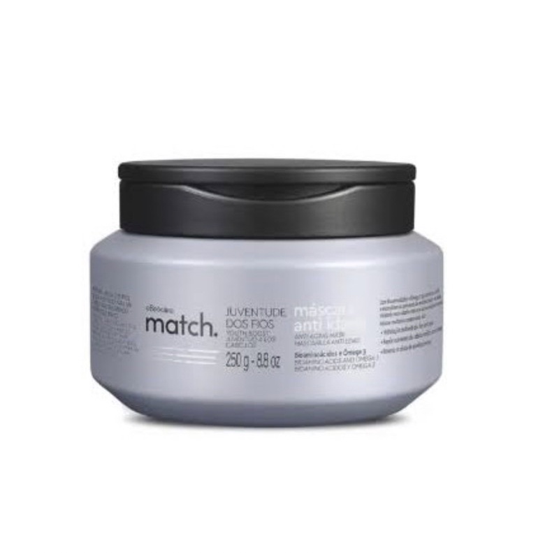Máscara Anti-Idade Match Juventude dos Fios 250g O Boticário | Shopee ...