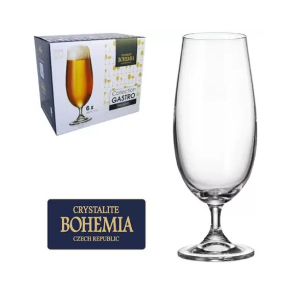 BOHEMIA　GIASS　MAIA Jogo De Taça De Cristal Para Cerveja Com 6 Unidades Gastro Bohemia