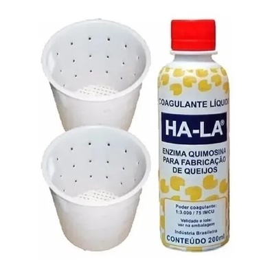 Kit 2 Formas Para Queijo Minas 500gramas +1 Coalho Liguido Ha-la