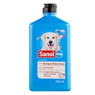 Shampoo Sanol Dog Para Cães de Pelos Claros 500ml
