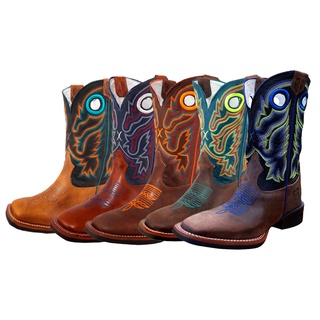 Bota Country Masculina Texana Solado Flex Bordada