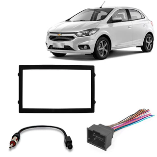 Kit Chicote Para Rádio + Antena + Moldura - Chevrolet Onix