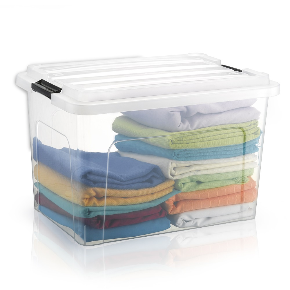 Caixa Organizadora com Tampa Top Box Transparente Resistente 57l ...