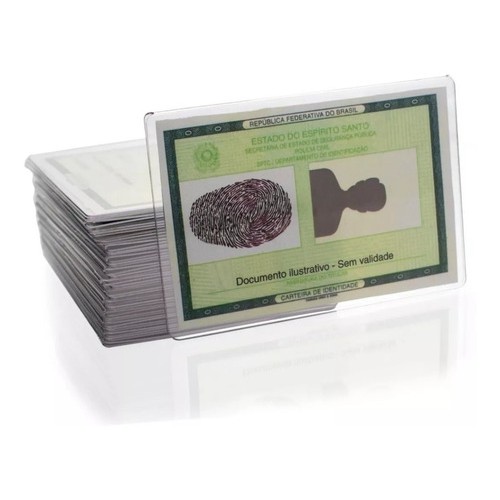 Capa De Rg Documento Capinha Identidade Em Acrílico 100 Pçs