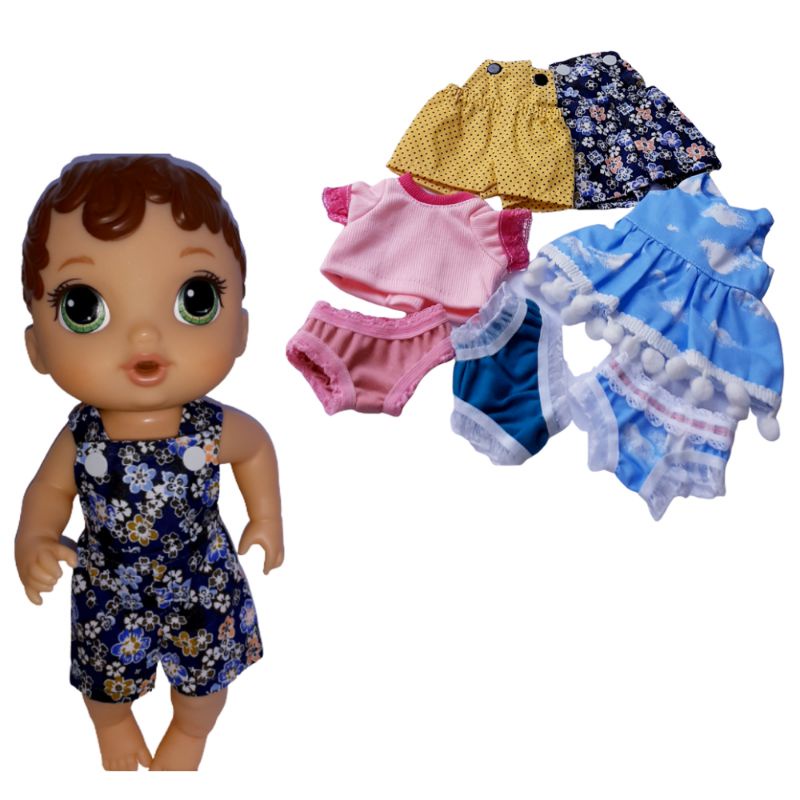 Kit Roupa de Boneca Baby Alive e Little Mommy Vestido Dente de