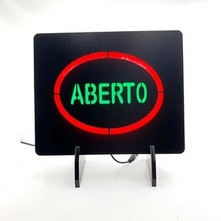 Placa Aberto Em Led P/ Comércios Em Geral Promoção Lançamento