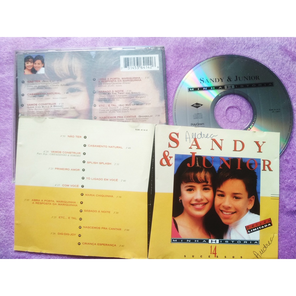 Cd Sandy & Junior - minha historia 14 sucessos | Shopee Brasil