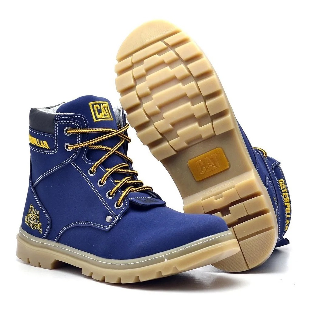 Bota Masculina CAT Caterpillar Sintética Azul Ardósia - MAGAZINE