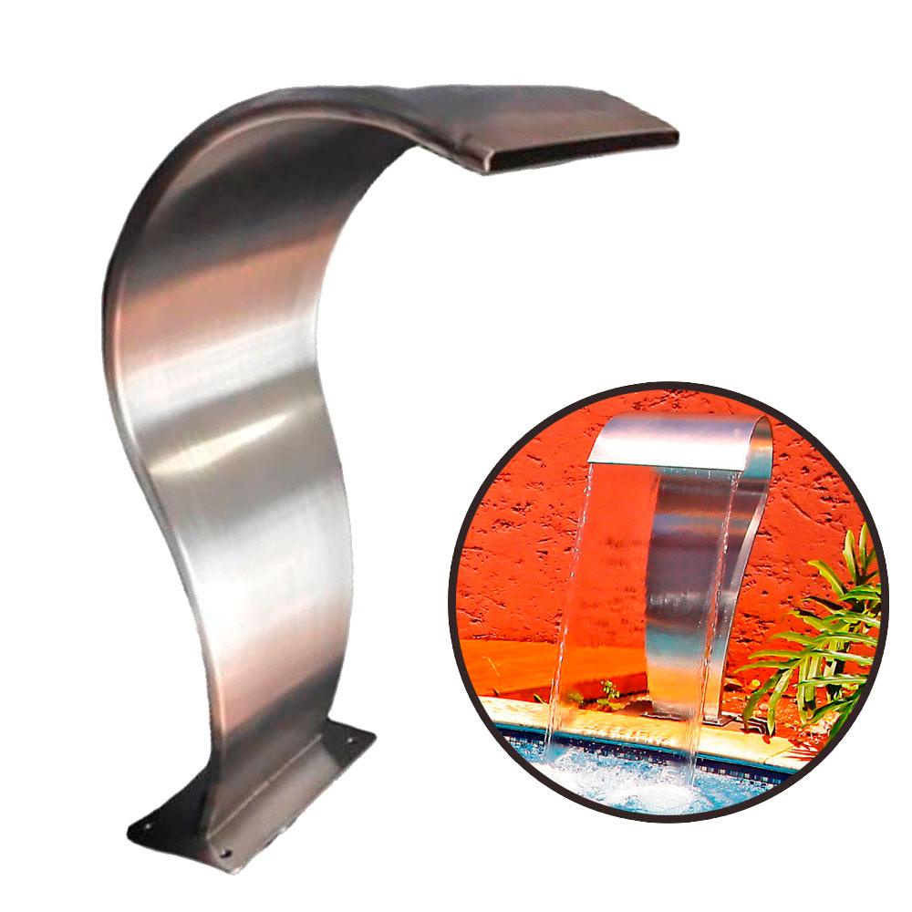 Cascata para Piscina 80 x 40 CM Aço Inox Naja Média 80CM EVALD