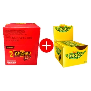 Kit Caixa De Chocolate Caribe + Crocante GAROTO 25g - 2cx c/ 30un Cada