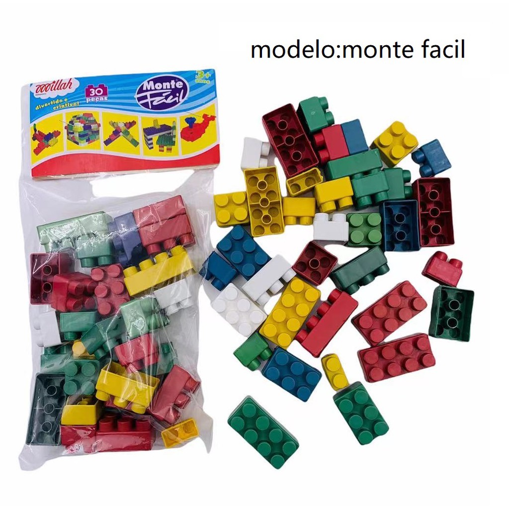 Blocos de Montar 30 Peças Brinquedo Encaixe Infantil Estilo Lego Educativo Shopee Brasil