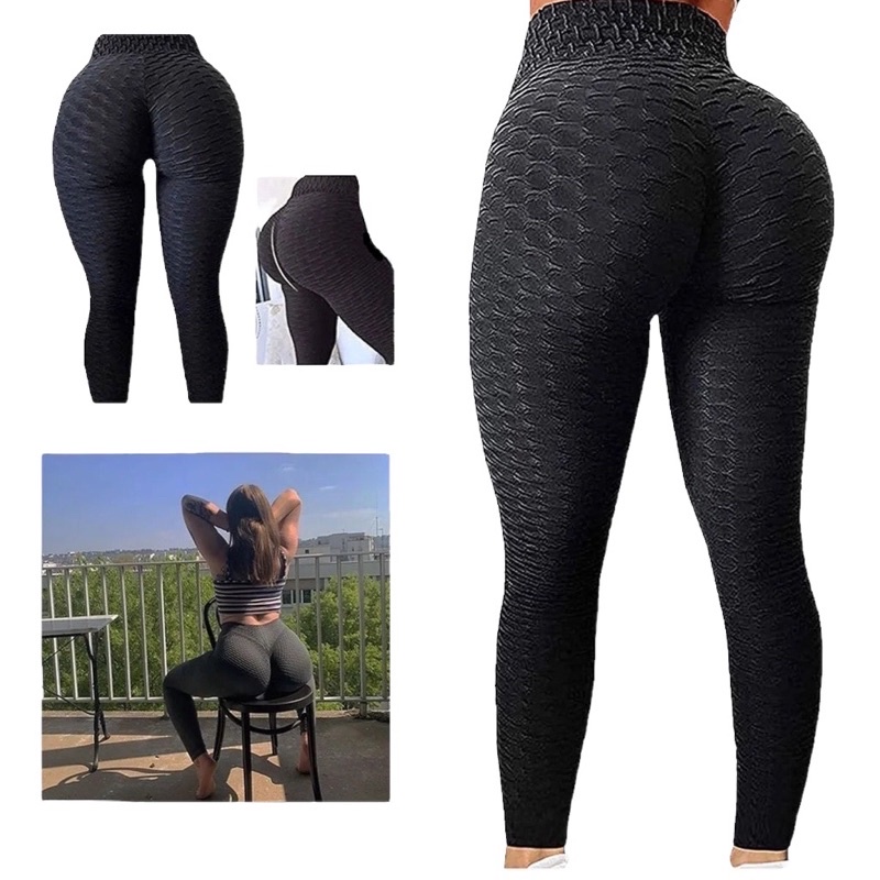 Calça Academia Fitness Legging Levanta Bumbum Sem Costura (Bolhas