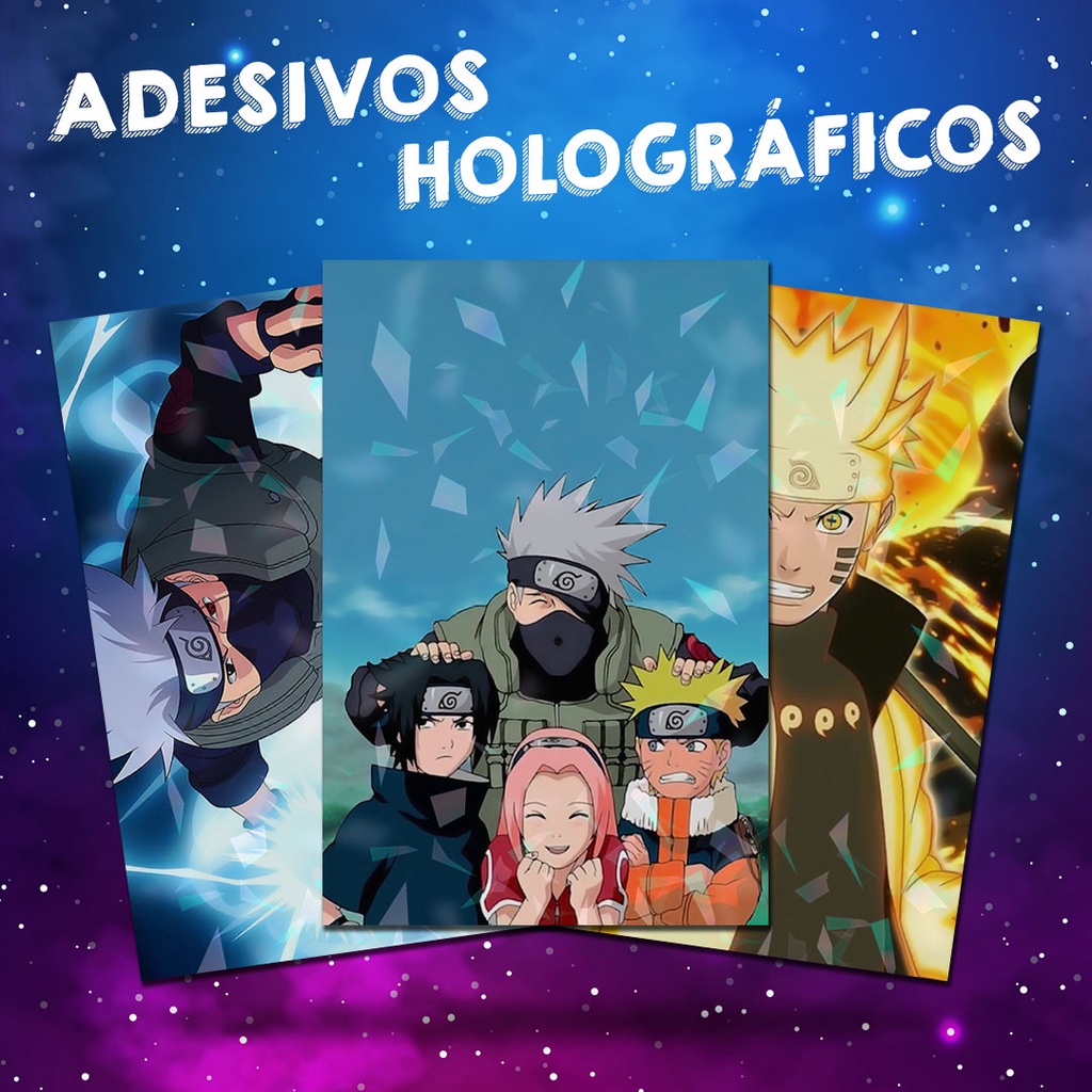 Adesivo Holográfico Naruto e Sasuke é na ALARGS
