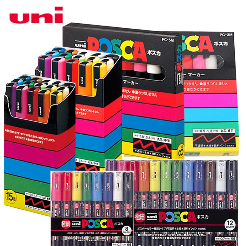 Punta Fina Pluma Marcadora UNI POSCA PC-5M, Pluma De Publicidad Para Rotulador Posca