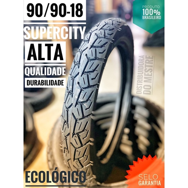 Pneu Traseiro Cg Supercity 909018 Titan Ks Es Esd Ybr 90/90-18 Ecológico 90/90/18 90 90 18