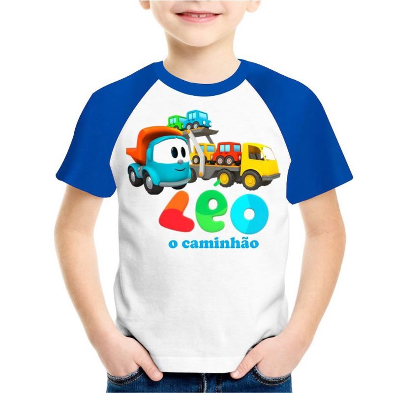 Kit 3 Camisetas Papai Mamãe Filho Leo Caminhão Curioso