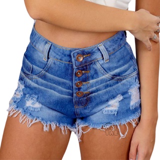 Short Jeans Feminino Bermuda Feminina Hot Pant Cintura Alta Modelos  Variados Destroyed Moda Luxo Mirella Janis