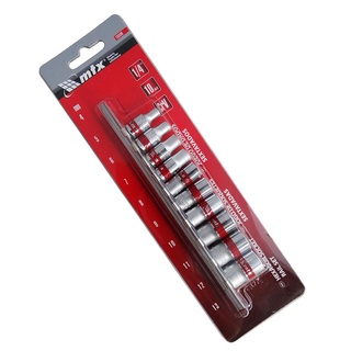 Jogo de Soquetes 04 A 13MM X 1/4" Sextavados Com 10 Pecas Mtx