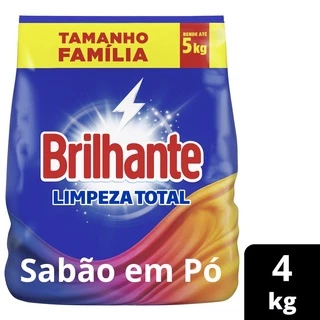 Lava Roupas em Pó Brilhante Roupas Brancas e Coloridas Limpeza Total 4kg