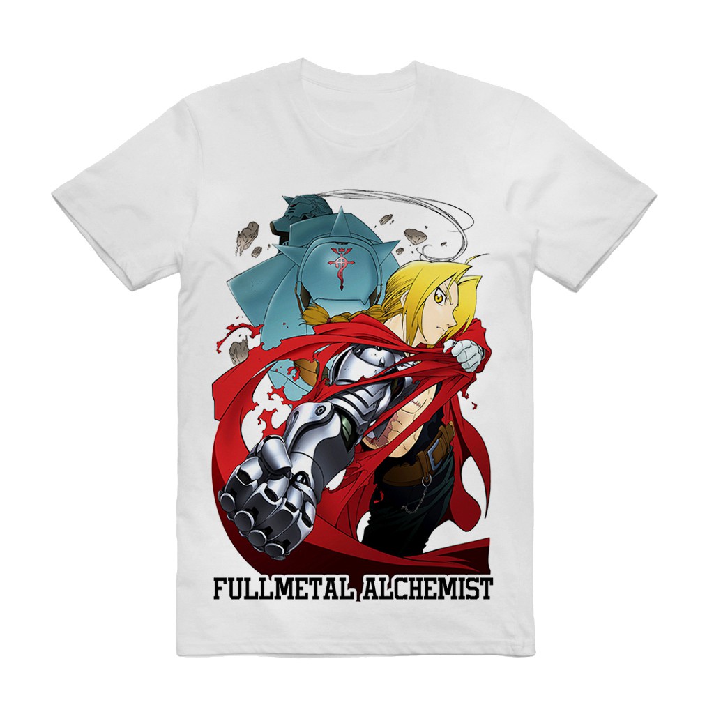 Camisetas anime em silk screen estampa Fullmetal Alchemist - Camisetas  anime 30.1 penteada e reforçada, 100% algodão estampa no tamanho Gigante!