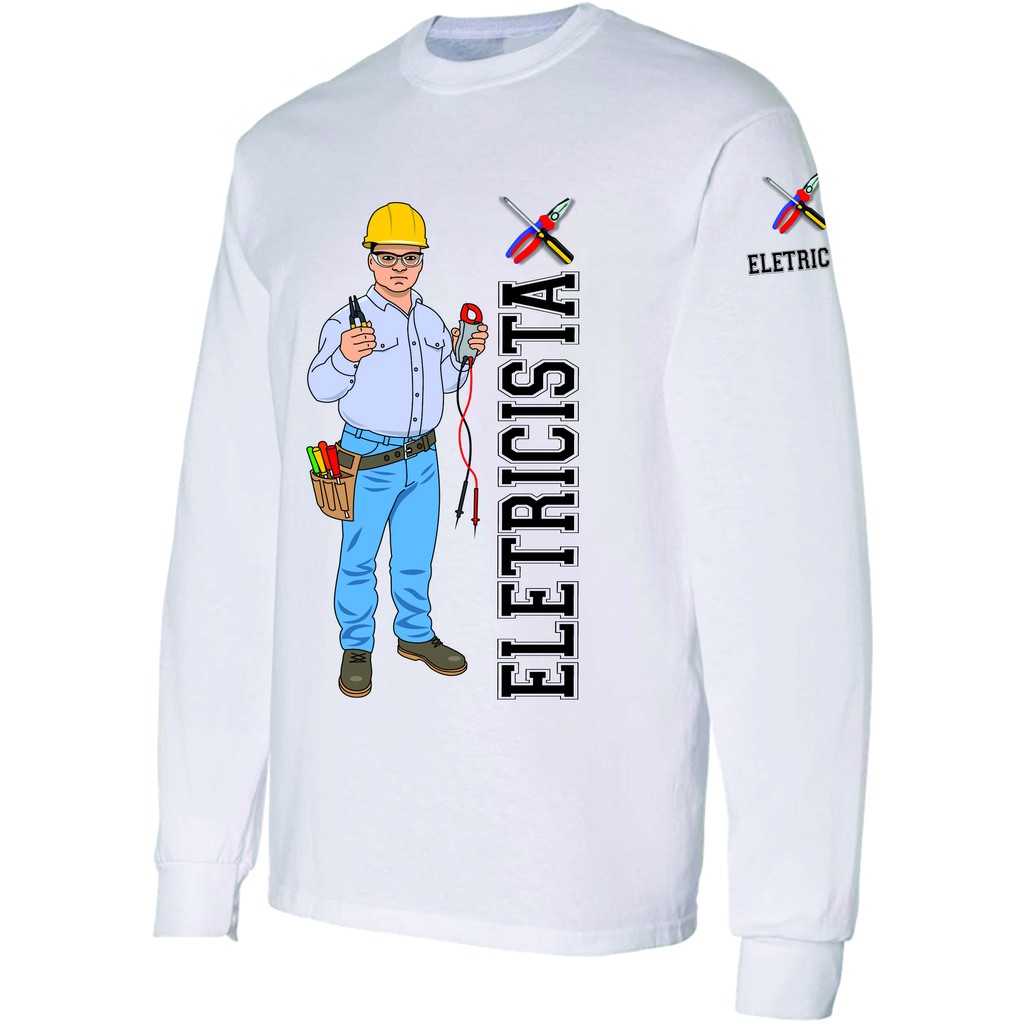 camiseta eletricista profissão com seu nome estampado na costa | Shopee ...