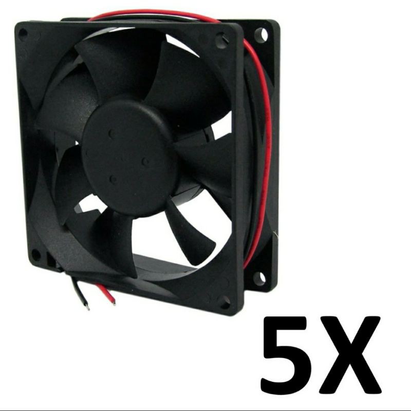 5X Micro Ventilador 80x80 12V Fan Cooler Ventoinha 80x80x25 12V