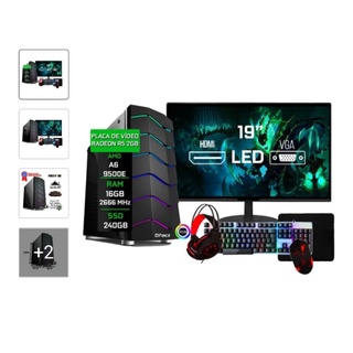 PC Gamer Nível 15 Completo Monitor + Kit Gamer + AMD Ryzen 4650g