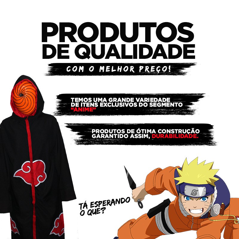 Kit Cosplay Chapéu Akatsuki Sakkat Com Colar Nuvem Akatsuki