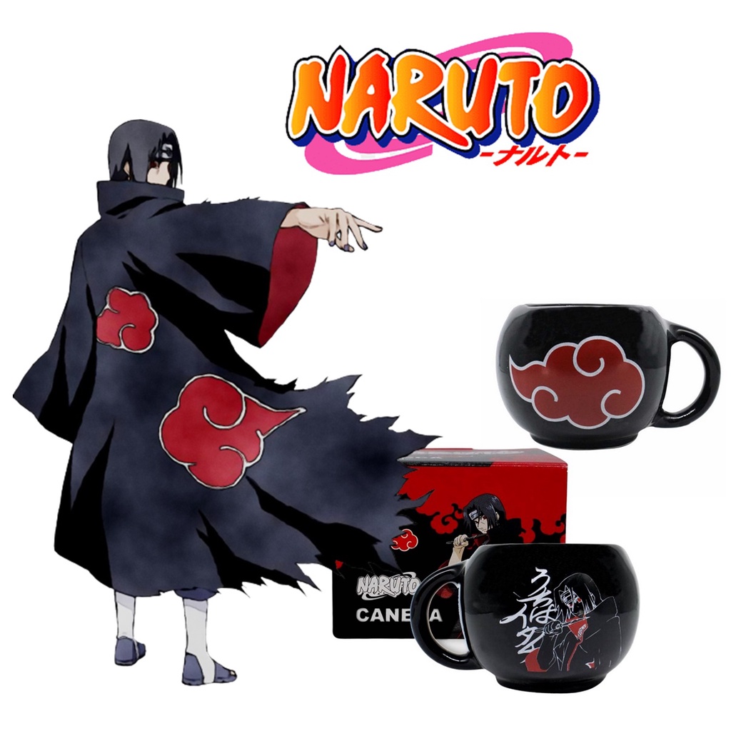 Caneca Nuvens Akatsuki De Porcelana 200 Ml Oficial Naruto