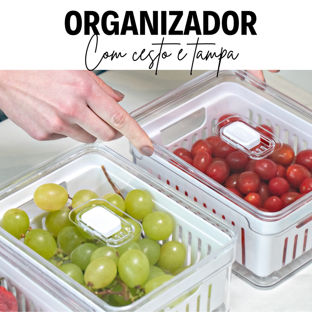 vacane Paquete de 2 cubos organizadores para refrigerador, contenedor de  almacenamiento de alimentos con tapas para frutas, verduras, tocino, carne
