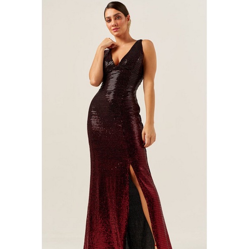 Vestido store marsala degrade