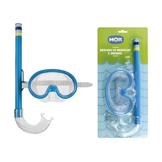Mascara De Mergulho E Snorkel Azul Infantil 1884 - Mor