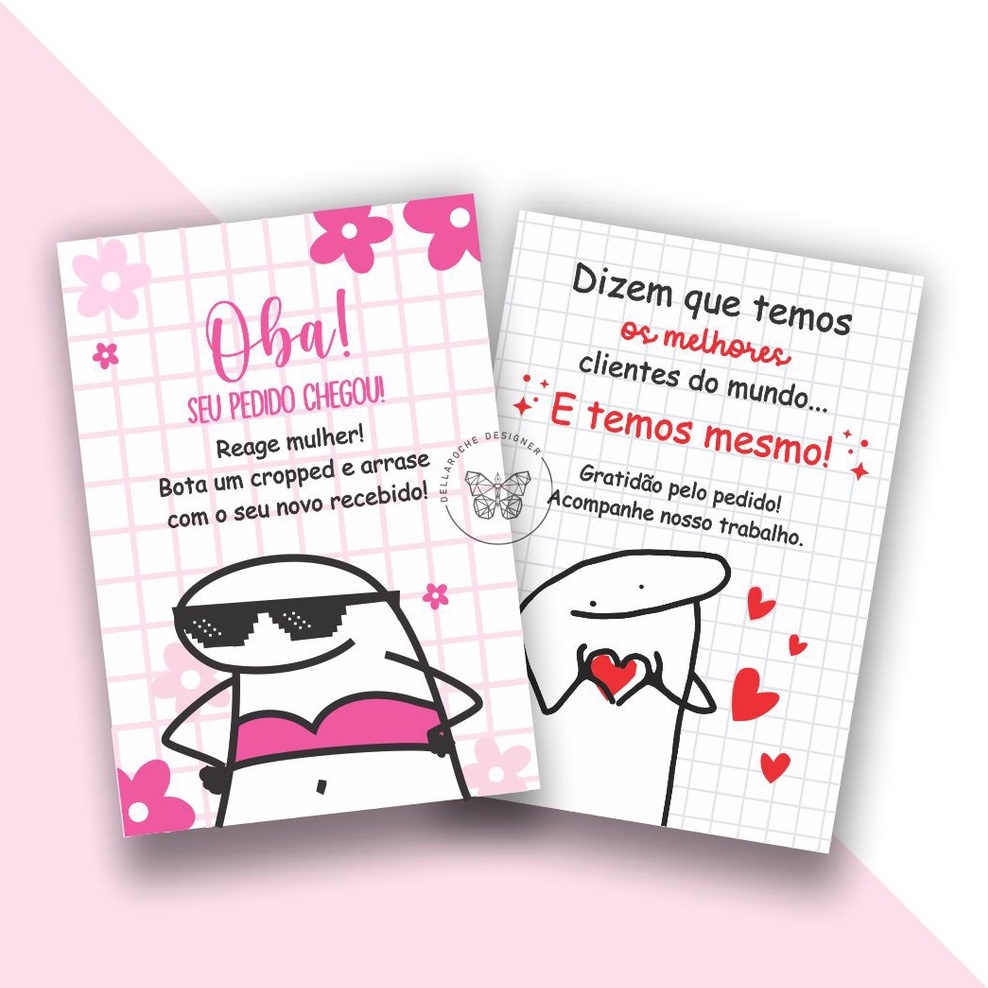 50 Cartão de Agradecimento un 6x9 Florks Meme para Aeee Seu pedido chegou -  Radan - Organização de Escritório - Magazine Luiza