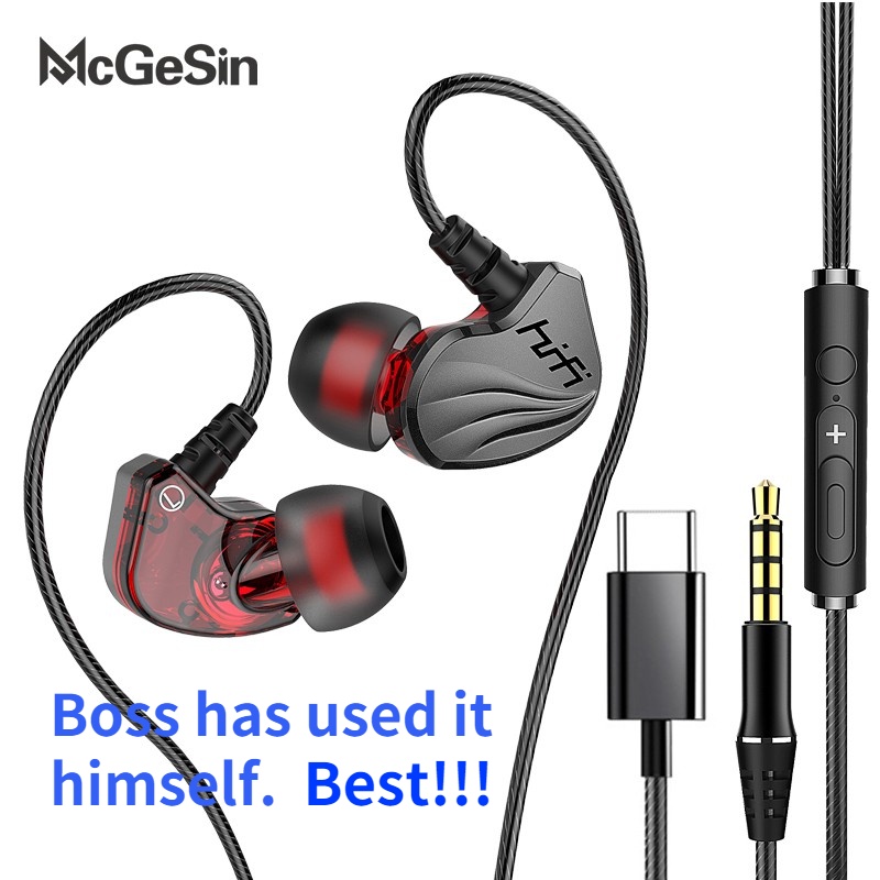 Novos Fones De Ouvido Com Fio Para Sport 6D Surround Stereo Music Earbuds 3.5mm E TypeC Jogos Microfone