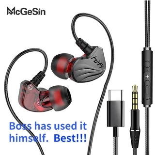 Novos Fones De Ouvido Com Fio Para Sport 6D Surround Stereo Music Earbuds 3.5mm E TypeC Jogos Microfone