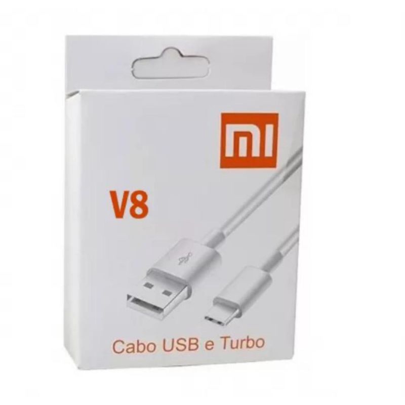 Cabo da Xiaomi original para carregador Tipo C e Micro USB V8 Redmi Note 7/ 10s / Mi8/ Mi9/ poco x4 pro