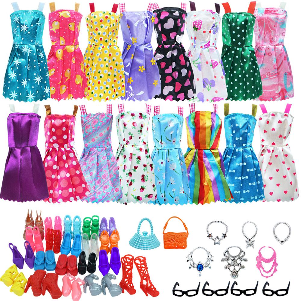 32 Item/Set Acessórios Da Boneca Vestido Sapatos Roupas Para Barbie Dolls Brinquedos