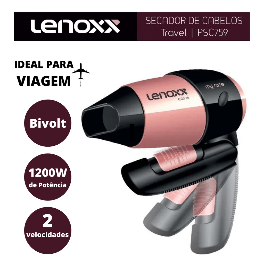 Secador de Cabelo Lenoxx Íon Pro Tourmaline PSC757 Pre