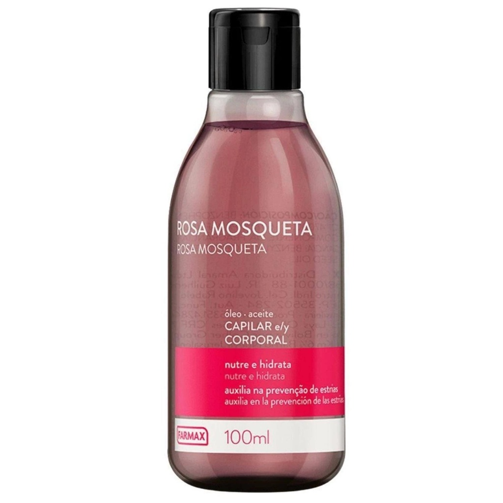Óleo de Rosa Mosqueta 100 ML Farmax (Para Manchas e Estrias) - Produto Original