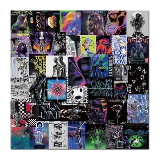 40 Pcs Dos Desenhos Animados Fresco Ácido Gráfico Autocolante À Prova D 'Água Skateboard Snowboard Retro Graffiti Adesivo De Vinil Notebook Adesivo