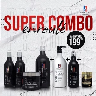 Kit Enroulé Tradicional Com 1 Ativador Teia + 1 Leve +Gelstina+Manteiga Artesanal 7 itens Alphahall Cosméticos