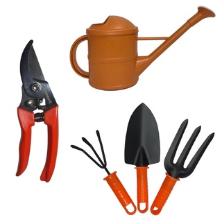 Kit Jardinagem Com 4 Peças + Tesoura Famastil Jardim Plantas