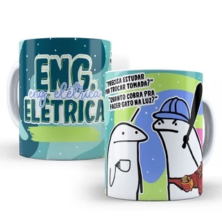 Caneca Engenharia Elétrica Personalizada Flork Profissões 2 Bolo Bento de Porcelana 	Mod. 770