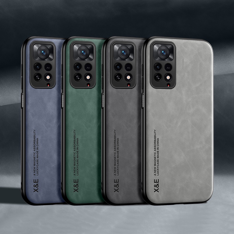 Capa Magnética Ultrafina De Sensação Seda Para Xiaomi Redmi Note 11 10 9 Pro 11S 10S Note11 11Pro POCO X3 NFC F3 Luxuoso Textura De Couro