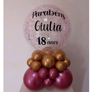 Balão bubble personalizado completo