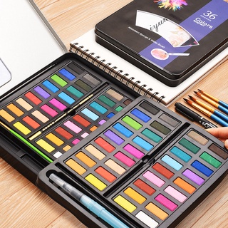 Kit Pigmento Sólida Aquarela Pastilha Para Desenho Em Aquarela Com 12/18/24/36 Cores